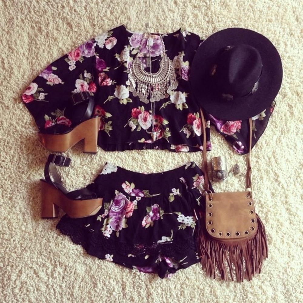 TopShop Floral Two Piece Set